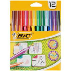 Bic colored markers 12 pieces